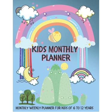 Imagem de Kids Monthly Planner: kids Weekly & Monthly Planner 2022-2023 , Undated Student Planner for Elementary Kids 2022-2023, Year month & week at a Glance ... planner 2022 - 2023 undated 8.5 x 11 inch.