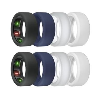 Imagem de sylacor Capa de anel para Oura Ring Gen 4/Gen 3, capa protetora de anel de silicone elástico antiarranhões para homens e mulheres malhando academia