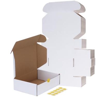 Imagem de RLAVBL 10 pacotes de caixas de transporte pequenas 7x5x2, caixa de papelão ondulado branco para embalagem, envio, negócios