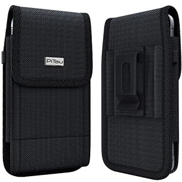 Imagem de Capa para celular Bomea Galaxy S10 Plus coldre para Galaxy S9 Plus S8 Plus com presilha de cinto e alça de nylon resistente para Samsung Galaxy S10+ Plus/S9+ Plus/S8+ Plus (serve para telefone com capa), Preto