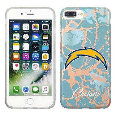 Imagem de Prime Brands Group Capa de celular para Apple iPhone 8 Plus/7 Plus/6S Plus - azul-petróleo/ouro rosa - licenciado pela NFL Los Angeles Chargers