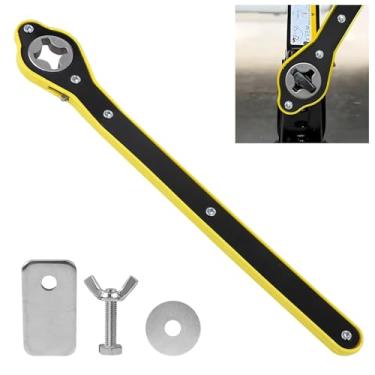 Imagem de Hbxdeco Chave catraca jack, chave giratória de 360° para carro com economia de mão de obra com alça longa, ferramenta de elevação de macaco de tesoura, chave universal para viagem, van, SUV