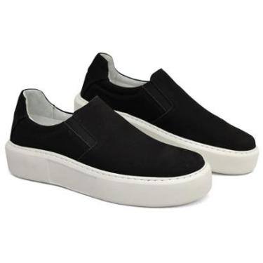 Imagem de Sapatênis Masculino Confort Sola Alta em Couro Camurça-Masculino