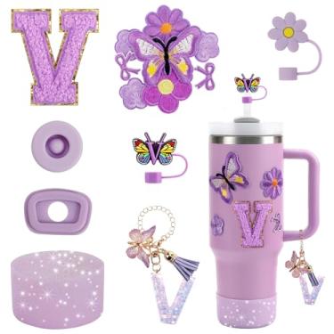 Imagem de Conjunto de acessórios de copo de 15 peças para copo Stanley Cup de 850 g 1,134 g com alça, incluindo capa de canudo de silicone e bota, tampa à prova de derramamento, pingentes Stanley, pingente de