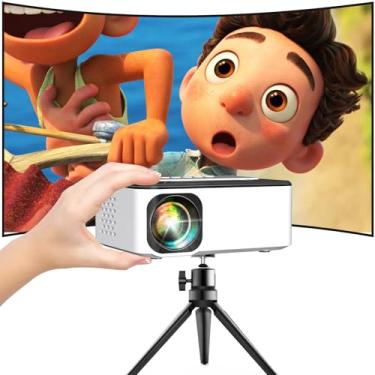 Imagem de QXK Mini projetor LCD portátil 7500 Lumens [tela de 100 polegadas incluída] Suporte completo HD 1080P, compatível com TV Stick, telefone, jogos, HDMI, AV, Slide para filmes ao ar livre