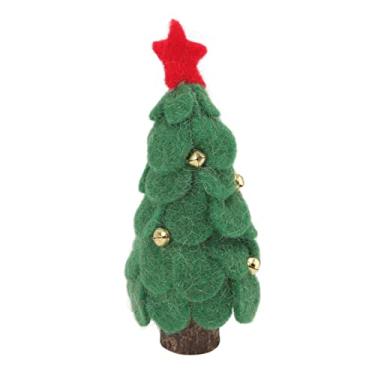 Imagem de Wool Felt Christmas Tree Wood Sm Christmas Tree Decorações para Exibição Em Casa Ganhar Feltro Premium Verde é que Ele Acompanha e Família para Gastar S Wool Felt Christmas