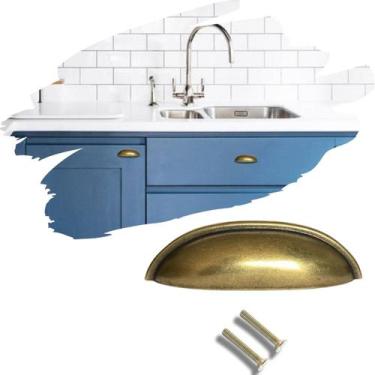 Imagem de Kit 6 Puxador Concha Colonial p/Gavetas e Armários Em Metal - Compras 