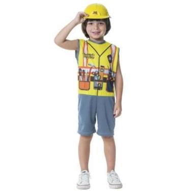 Imagem de Fantasia Infantil Construtor Tam Gg Carnaval Dia Das Bruxas - Toys