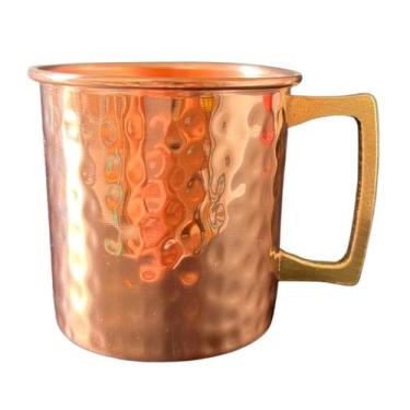 Imagem de Caneca de Cobre 350 ml (Martelada / Com Borda / Alças de Bronze) - Art