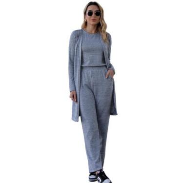 Imagem de Conjunto Feminino Lanzinha 3 Peças Casual Confortável - IV STORE, Cinz