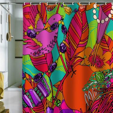 Imagem de Deny Designs Cortina de chuveiro Aimee St Hill Gems And Birds, 175 x 183 cm