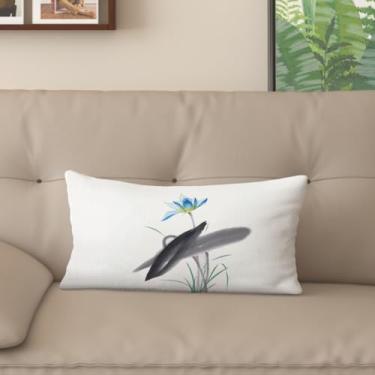 Imagem de Sladjana Capa de almofada de sofá requintada estilo chinês com estampa de lótus - eleve seu espaço de vida (30,5 x 50,8 cm, JYHH-N)
