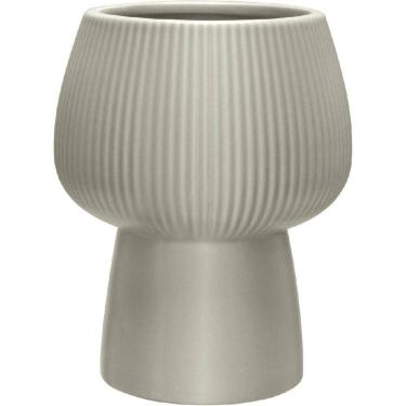 Imagem de Cachepô Vaso Decorativo Planta  Cerâmica Cinza