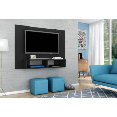 Imagem de Painel para TV até 42 Polegadas 2 Nichos Navi Preto Cinamomo - Bechara