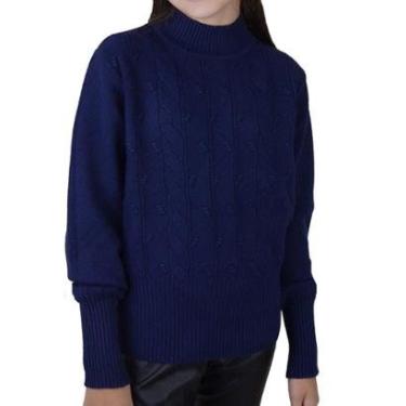 Imagem de Blusa Infantil Menina Pixe Love Tricot Marinho - 810031-Feminino