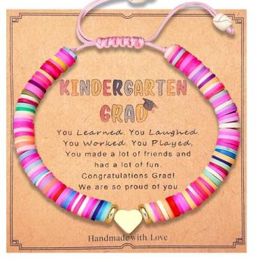 Imagem de qiyeyeye Pulseira de formatura de argila macia elegante e ajustável para graduados 2025, com uma bela peça central, é uma lembrança significativa para todos, celebrando a escola de acabamento de