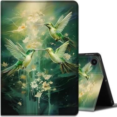 Imagem de Capa para Samsung Galaxy Tab A9 Plus 11 polegadas 2023, ângulos de visualização múltipla, com função hibernar/despertar automática para tablet Samsung Galaxy A9 + (SM-X210/X216/X218), beija-flores