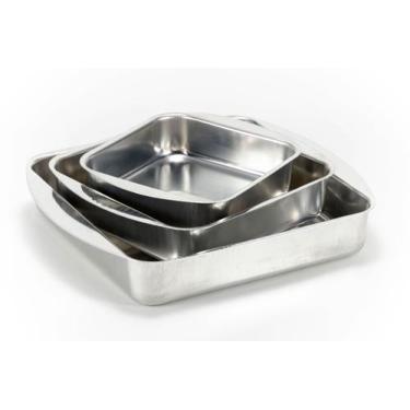 Imagem de Jogo Conjunto Tabuleiro Assadeiras Quadradas 3 Peças Alumínio de Quali