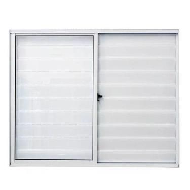 Imagem de Janela Veneziana 3 Folhas 1,20x1,20 Alumínio Branco S/g - Allo esquadr