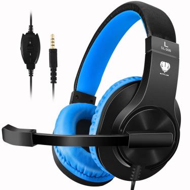 Imagem de Fone de ouvido butfulake Gaming para PS5, PS4, Xbox, pc com microfone azul-