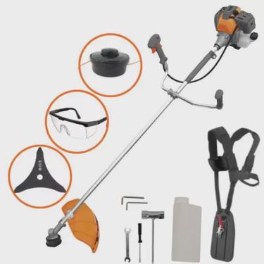 Imagem de Roçadeira Lateral a Gasolina Tekna RL520 P 52cc 2hp com Carretel e Lamina Faca 3 pontas para Mato, Capim e Arbustos