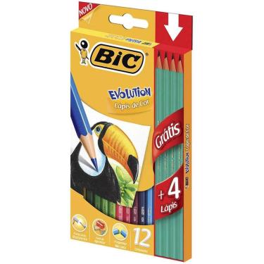 Imagem de Lápis De Cor Bic Evolution 12 Cores + 4 Lápis Grafite Gratis