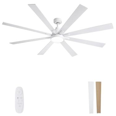 Imagem de Autoday Ventiladores De Teto Grandes Com Luzes E Controle Remoto - Ventilador De Teto Branco De 72 Polegadas Com Luz, Motor Cc Silencioso, 3 Cct, Iluminação Led Regulável Moderna E Ventiladores De