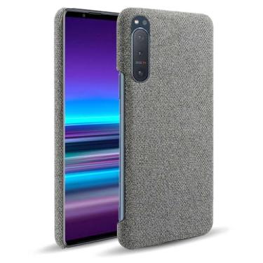 Imagem de Capa para Sony Xperia 5 II,Capa desenhada em lona,Case Protetora Ultrafina com Empunhadura Macia,Design em Tecido Antichoque e Antiarranhões-Gray