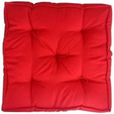 Imagem de Almofada Assento Cadeira Futon Grande 60x60 Decoração Sofá Confortável Cores Diversas (Vermelho)