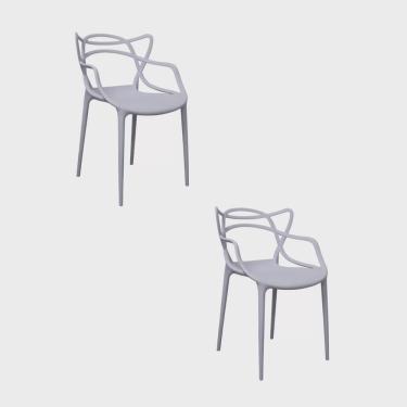 Imagem de Kit 2 Cadeiras Polipropileno Alegra Espresso Móveis