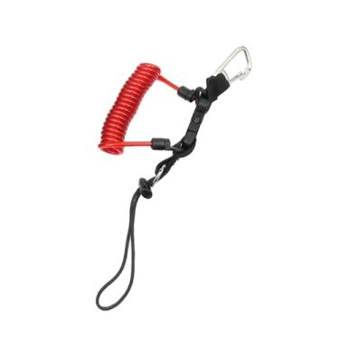 Imagem de Deevoka Medor de mergulho portátil portátil Spring Spring Spring enrugada com fivela de metal de liberação rápida para lanternas, Vermelho
