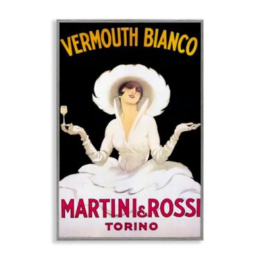 Imagem de Stupell Industries Vermute Vintage Lady Advertisement Gray Framed Giclee Art, design por Marcus Jules, 16 x 24