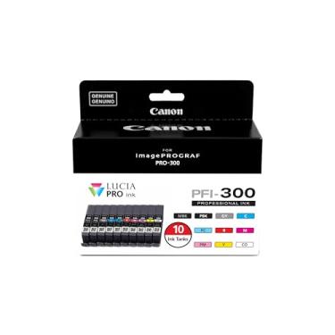 Imagem de Canon Tinta PFI-300 Lucia PRO, 10 tanques de tinta, compatível com impressora imagePROGRAF PRO-300, multi, padrão (4192C007)