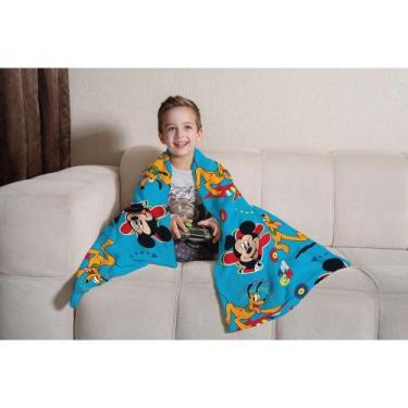 Imagem de Manta Fleece de Sofa Solteiro Estampada Mickey 1,25m x 1,50m Lepper