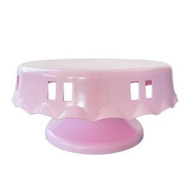 Imagem de Suporte De Bolos Tortas Doces Cupcakes Passa Fita 22 Cm Rosa - Isamar