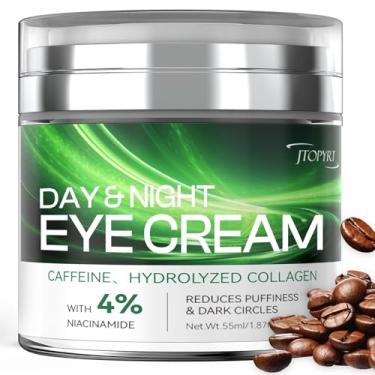Imagem de Jtopyrt Creme Para Os Olhos Olheiras: Cafeína Com Ácido Hialurônico, Vitamina E, Colágeno, Antienvelhecimento, Bolsas, Tratamento Olheiras E Inchaço, Homens Mulheres, Dia Noite, 50 Ml