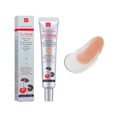 Imagem de wwaiwenl Creme Cc Corretor De Cor Com Fps 25, Base Leve Cobertura, Poros Invisíveis, Rico Em Centella Asiática, Sérum Hidratante, Refina A Textura Da Pele, Evita Danos Solares (Escuro, Escuro)