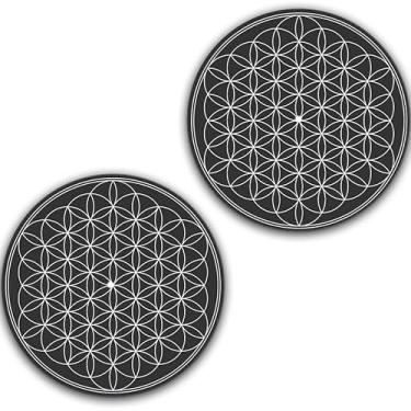 Imagem de DJ One Pair Flower Of Life #1 Scratch Pads 1200 vinil Memorabilia 30,5 cm tapete deslizante para toca-discos Tapete de bandeja de DJ x2