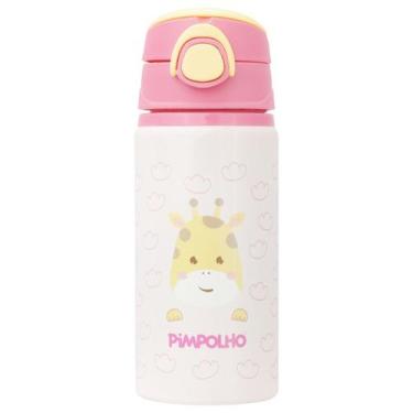 Imagem de Garrafa Alumínio 500ml com Canudo Silicone Rosa Girafa Pimpolho