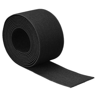 Imagem de Boxonly Banda elástica larga de sarja dupla face 5 cm plana 2 jardas tecido elástico carretel elástico alça elástica pesada 5 cm de largura preta para costura, cintura