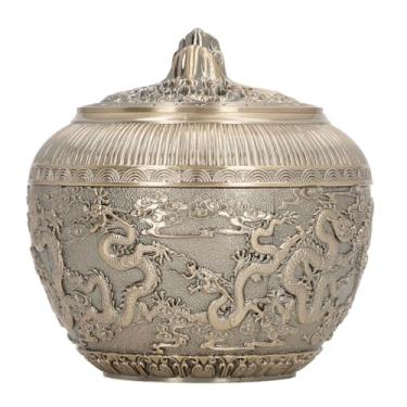 Imagem de Lata de chá Vintage, Recipiente Decorativo de Armazenamento de Liga para Sacos de Folhas Soltas Jarra de Bancada de Cozinha Multiuso para Açúcar de café de chá (Cor de bronze de tamanho pequeno)