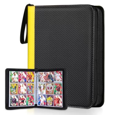 Imagem de LIMSTDIC Pasta Para Cartas De Pokémon, 9 Bolsos, 40 Páginas Frente E Verso, 720 Premium Pu Com Zíper Colecionável Tcg, Mtg, Beisebol, Futebol Americano, Jogos Colecionáveis (Amarelo)