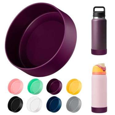 Imagem de Bluwing Capa de silicone para garrafa YETI Rambler de 740 ml, bota protetora de silicone para Owala 947 ml, manga inferior antiderrapante, livre de BPA (berinjela roxa)