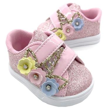 Imagem de Tênis Sapatinho Infantil Menina Com Brilho Rosa Unicórnio (Rosa, BR, Bebê, Numérico, 22)