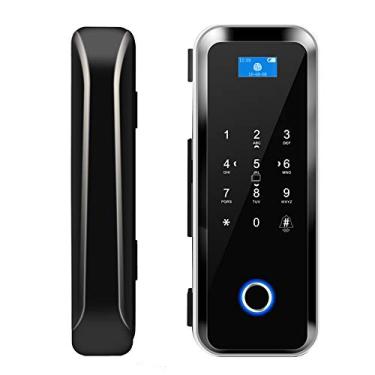Imagem de Fechadura de porta de impressão digital – sem furadeira, fechadura biométrica de segurança para porta de vidro, fechadura de porta com senha com cartões IC, trava de porta de vidro eletrônico - suporte para impressão digital, fechadura inteligente para porta deslizante
