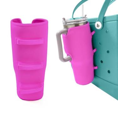 Imagem de Suporte de copo Bogg para Stanley Accessories Suporte de copo de 1,134 g Acessório de suporte de garrafa de água compatível com todas as bolsas Bogg e sacola Simply Southern Beach (rosa vermelha)