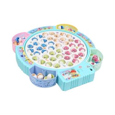 Imagem de Brinquedos De Pesca Magnéticos Azuis Vermelhos Com Música Giratória De