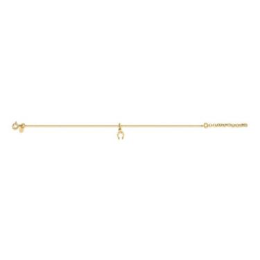 Imagem de Pulseira Infantil Prata Pingente Ferradura Ouro 18k - 14cm - Bambini