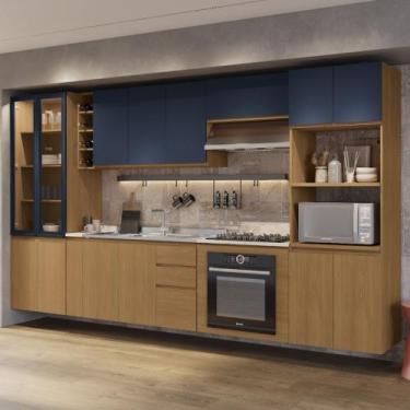 Imagem de Cozinha Modulada Completa 360cm 15 Portas 3 Gavetas Ciela Kappesberg, 