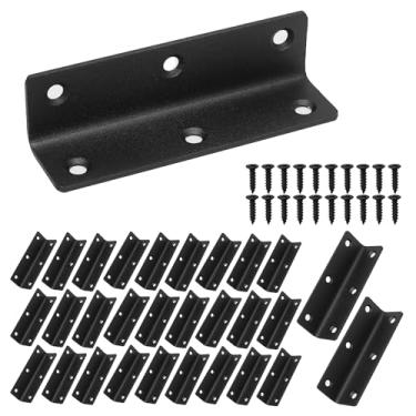 Imagem de Redunest Suporte Em L, Suporte De Canto Para Serviços Pesados, Pacote Com 30 Suportes De Prateleira De Metal De 4", Suporte De Ângulo Para Prateleiras, Suportes Em L Pretos Para Madeira, Comprimento T